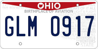OH license plate GLM0917