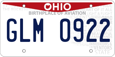 OH license plate GLM0922