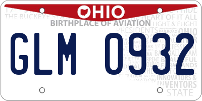 OH license plate GLM0932