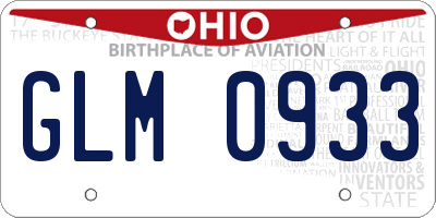 OH license plate GLM0933