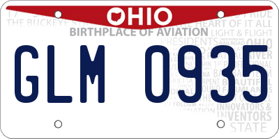 OH license plate GLM0935