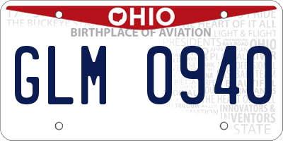 OH license plate GLM0940