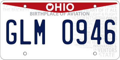 OH license plate GLM0946