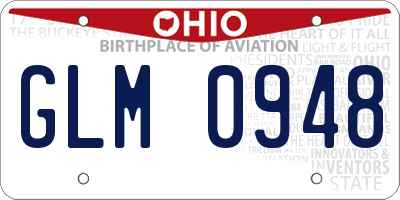OH license plate GLM0948