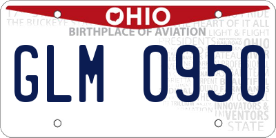 OH license plate GLM0950