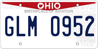 OH license plate GLM0952
