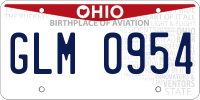 OH license plate GLM0954