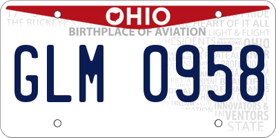 OH license plate GLM0958