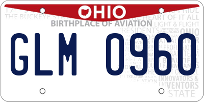 OH license plate GLM0960