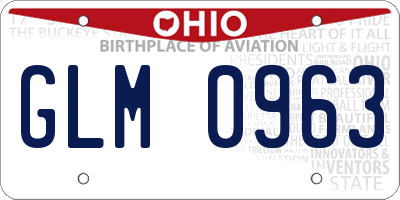 OH license plate GLM0963
