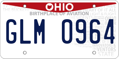 OH license plate GLM0964