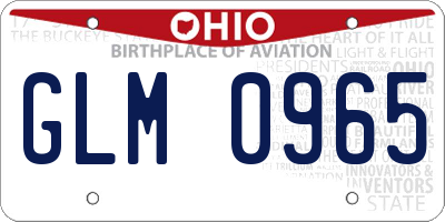 OH license plate GLM0965