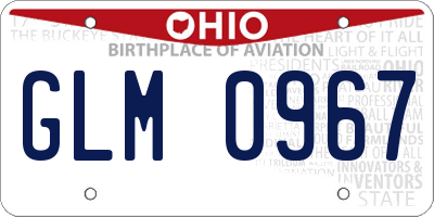 OH license plate GLM0967