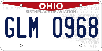 OH license plate GLM0968