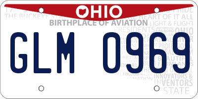 OH license plate GLM0969