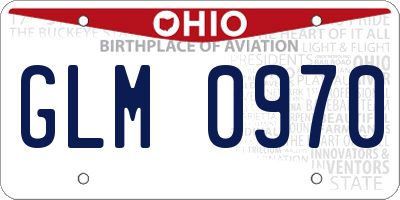 OH license plate GLM0970