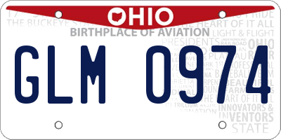 OH license plate GLM0974