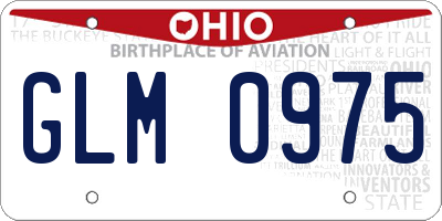 OH license plate GLM0975
