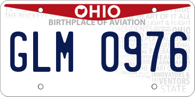 OH license plate GLM0976