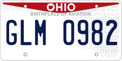 OH license plate GLM0982