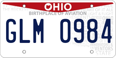 OH license plate GLM0984