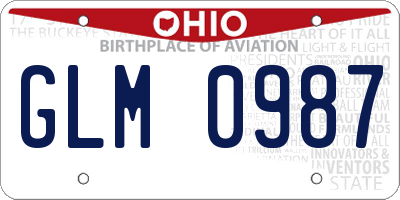OH license plate GLM0987