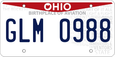 OH license plate GLM0988