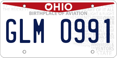 OH license plate GLM0991