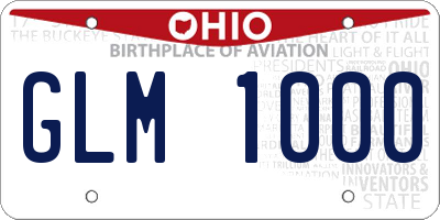 OH license plate GLM1000