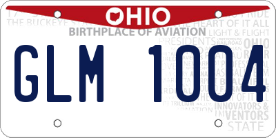 OH license plate GLM1004