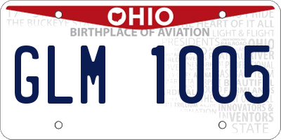 OH license plate GLM1005