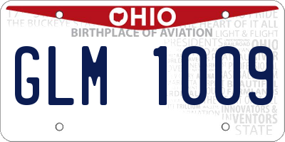 OH license plate GLM1009