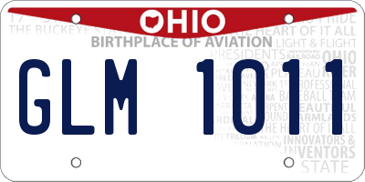 OH license plate GLM1011
