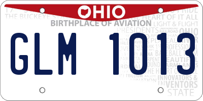OH license plate GLM1013