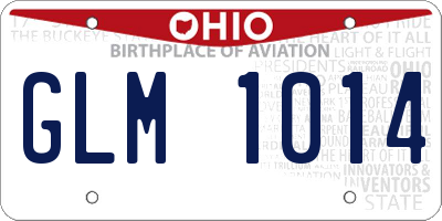 OH license plate GLM1014