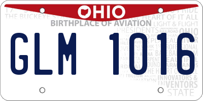 OH license plate GLM1016