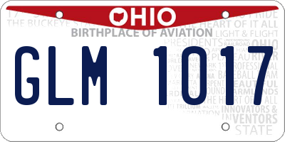 OH license plate GLM1017