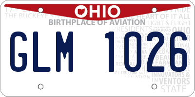 OH license plate GLM1026
