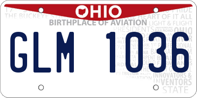 OH license plate GLM1036