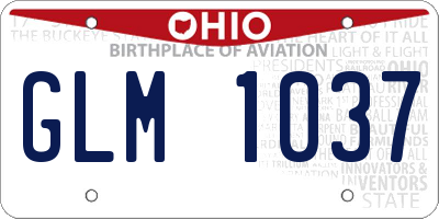 OH license plate GLM1037