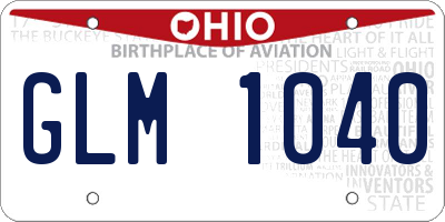 OH license plate GLM1040