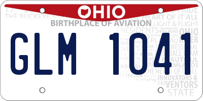 OH license plate GLM1041