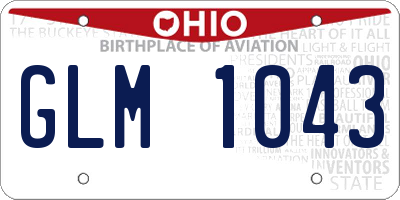OH license plate GLM1043