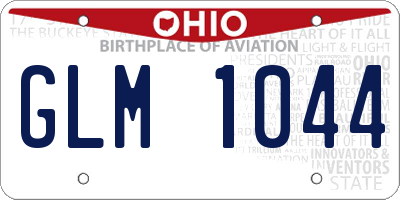 OH license plate GLM1044
