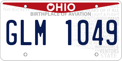 OH license plate GLM1049