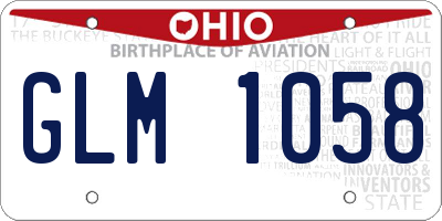 OH license plate GLM1058