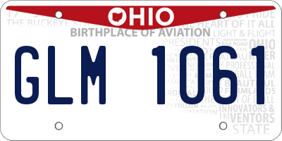 OH license plate GLM1061