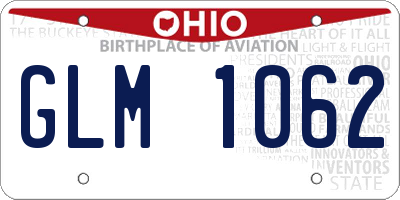 OH license plate GLM1062