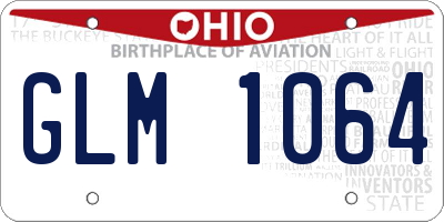 OH license plate GLM1064