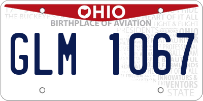 OH license plate GLM1067